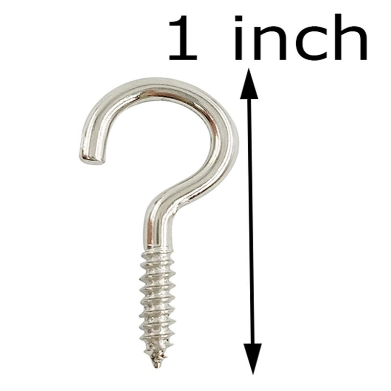 Axe Sickle Silver 1 Inch Metal Cup Hook Screw Hook 100 Pcs - Image 3